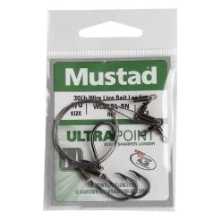 Mustad UltraPoint 30 Lb. Wire Live Bait Leader - Size 1/0