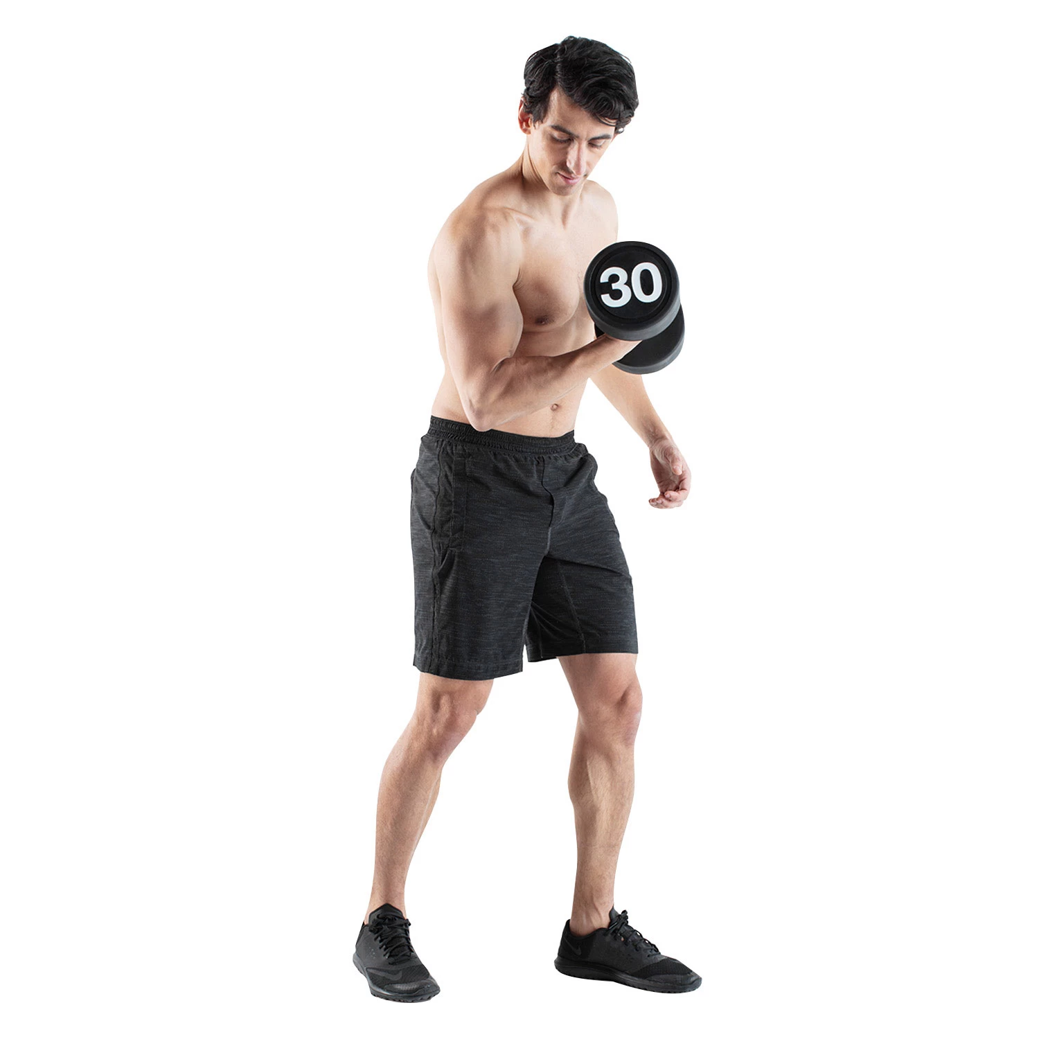 Weider 30-lb. Round Head Rubber Dipped Dumbbell 4 Weider 30-lb. Round Head Rubber Dipped Dumbbell - Image 2